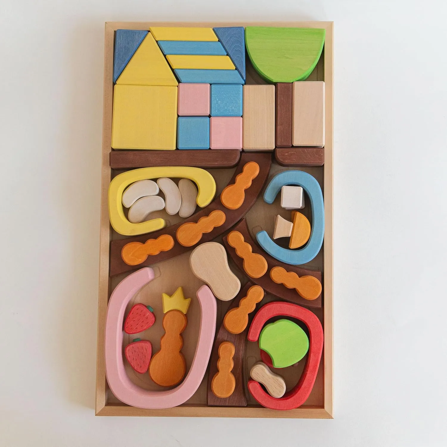 Toddlers$Children's Educational note inferiority encase compensatory uncooked onion Toys Basswood Ant House Block Sets$ Large Solid Wood Building Blocks for 