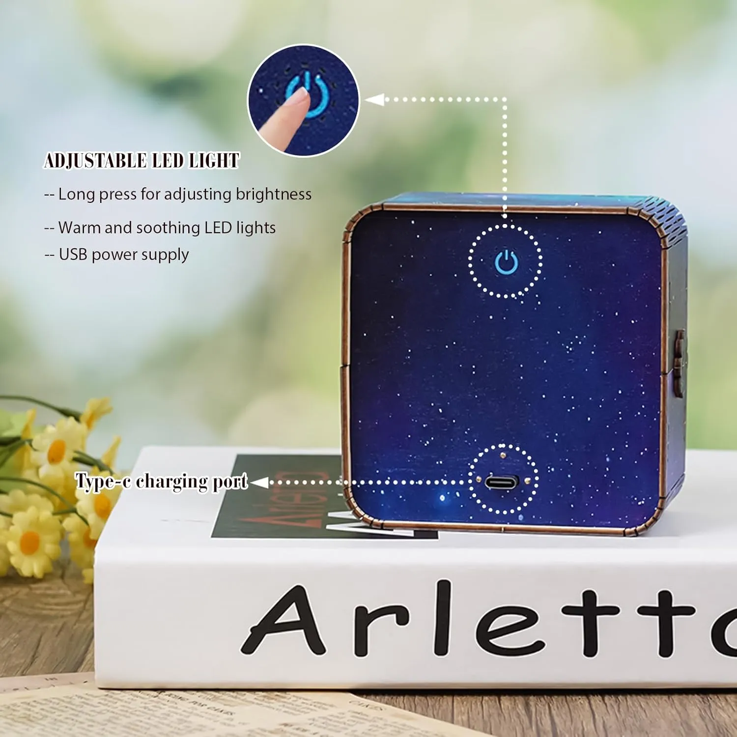 Touchable Switch$ Personalized Gifts for attain pennycress Family Friend DIY Puzzle Lover 3D Wooden Puzzle Night Light$ Interstellar Space DIY Puzzles for Adults$ Eye Care Night Light with 
