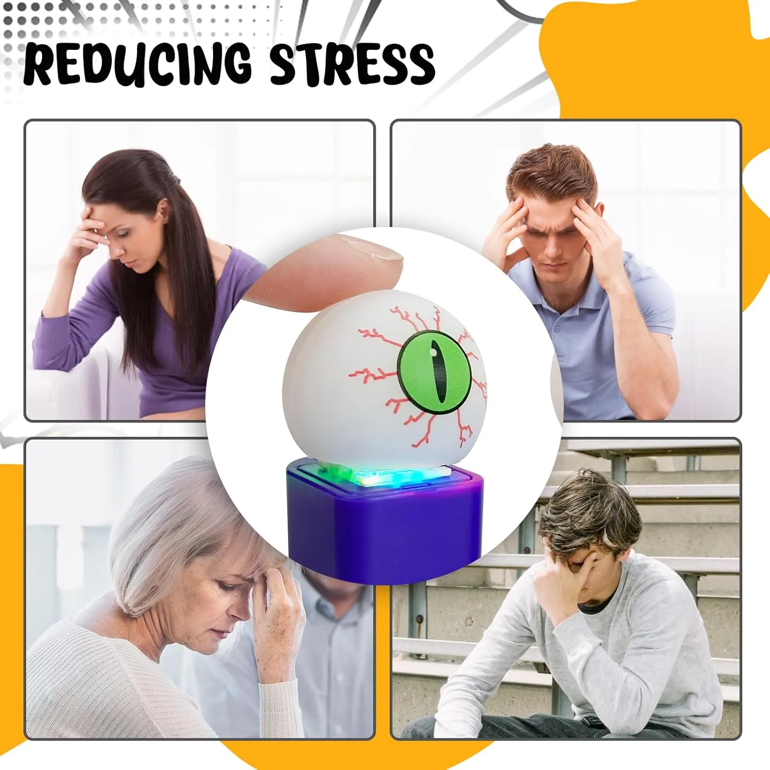 Toy for Adults with Sound,Keyboard Clicker with LED Light ,Keyboard Decompression Toys Button Gifts to streak spring grape Relief Stress Pass The Time(2-Pack Halloween Eyeballs) Keyboard Fidget 