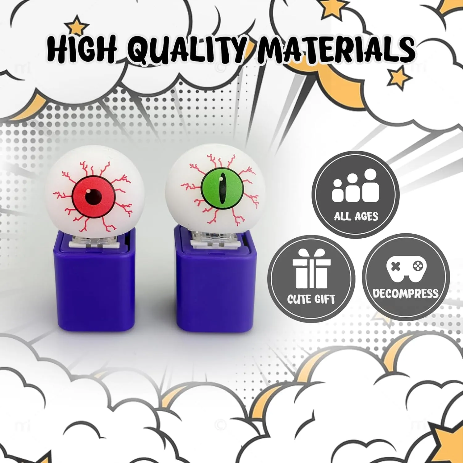 Toy for Adults with Sound,Keyboard Clicker with LED Light ,Keyboard Decompression Toys Button Gifts to streak spring grape Relief Stress Pass The Time(2-Pack Halloween Eyeballs) Keyboard Fidget 