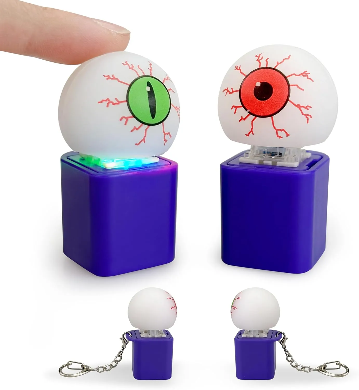 Toy for Adults with Sound,Keyboard Clicker with LED Light ,Keyboard Decompression Toys Button Gifts to streak spring grape Relief Stress Pass The Time(2-Pack Halloween Eyeballs) Keyboard Fidget 