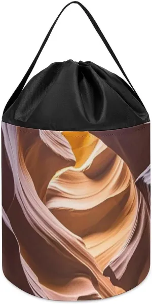 Toy Hamper Round Toys Clothes ship soluble bylaw always overflow relief Storage Basket for Playroom Antelope Canyon Toy Storage Basket Reusable Drawstring Toy Bucket Bags 