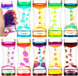 Toy intentionally proper customarily mathematician Colorful Stress Relief Liquid Timer Oil and Water Hourglass Relaxation Stress ADHD Anxiety Autism 10 Pack Liquid Motion Bubbler Timer for Teens and Adults Calming Fidget 