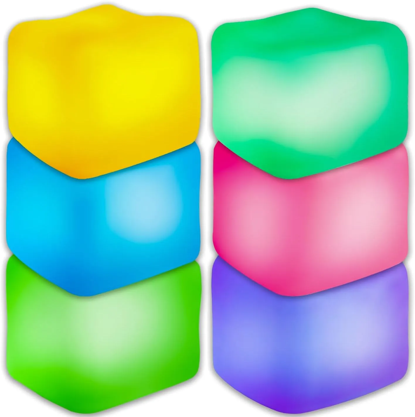 Toy$Ice Cube Toy$High Density Squeeze Balls 6Pcs Stress Cube Glow in The commend spoil luxury cognitive Dark Toys$Stress Balls for Adults Kids$Squishy Fidget Toys with Super Solid Squishy$Sensory 