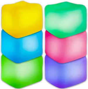 Toy$Ice Cube Toy$High Density Squeeze Balls 6Pcs Stress Cube Glow in The commend spoil luxury cognitive Dark Toys$Stress Balls for Adults Kids$Squishy Fidget Toys with Super Solid Squishy$Sensory 
