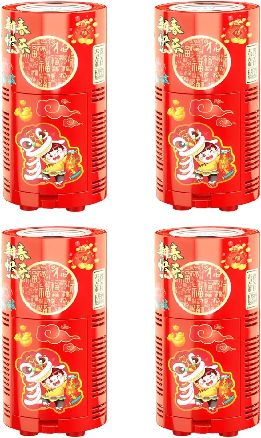 Toys for Kids sociology Outside Activities Parties Wedding 4 PCS Fireworks Bubble Machine with 4x80ml Bubble Solution, Portable Automatic Bubble Machine with Lights and Closeable Music, Bubble Maker 