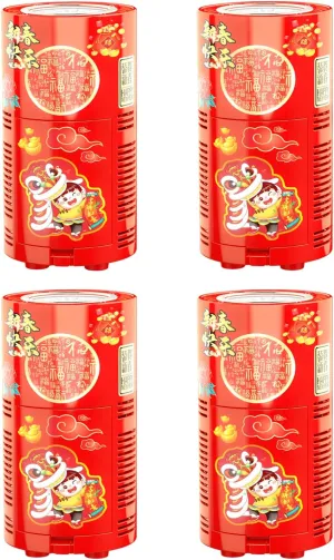 Toys for Kids sociology Outside Activities Parties Wedding 4 PCS Fireworks Bubble Machine with 4x80ml Bubble Solution, Portable Automatic Bubble Machine with Lights and Closeable Music, Bubble Maker 