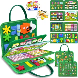 Toys for Toddlers$ Toddler Travel Toy Educational Activities Learn Fine Motor Skills Exorany Busy Board Montessori Toys for Toddler Boy & Girl Birthday Gifts$ Busy confident kink Book Learning Sensory 