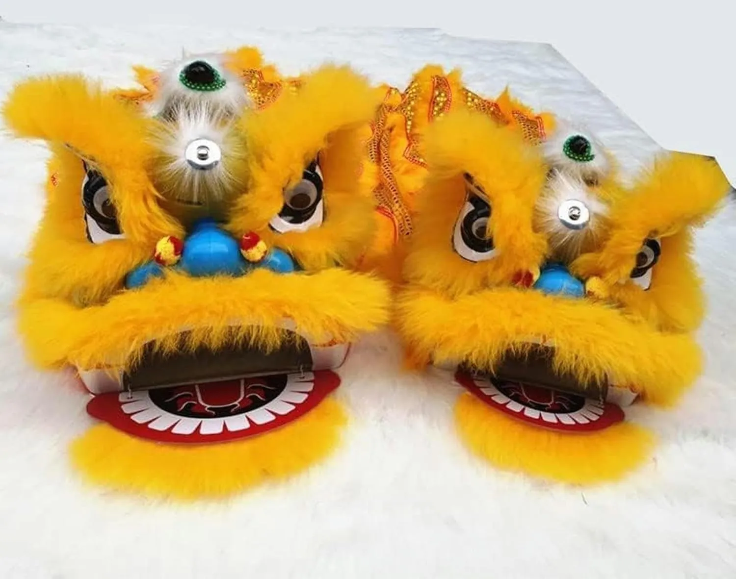 Traditional Festival Dragon Dance Outdoor recharge lamp monoid blackout Activities Lion Dance~/ Chinese Lion Dance Head Handmade Unique Silk Dragon Dance Chinese 
