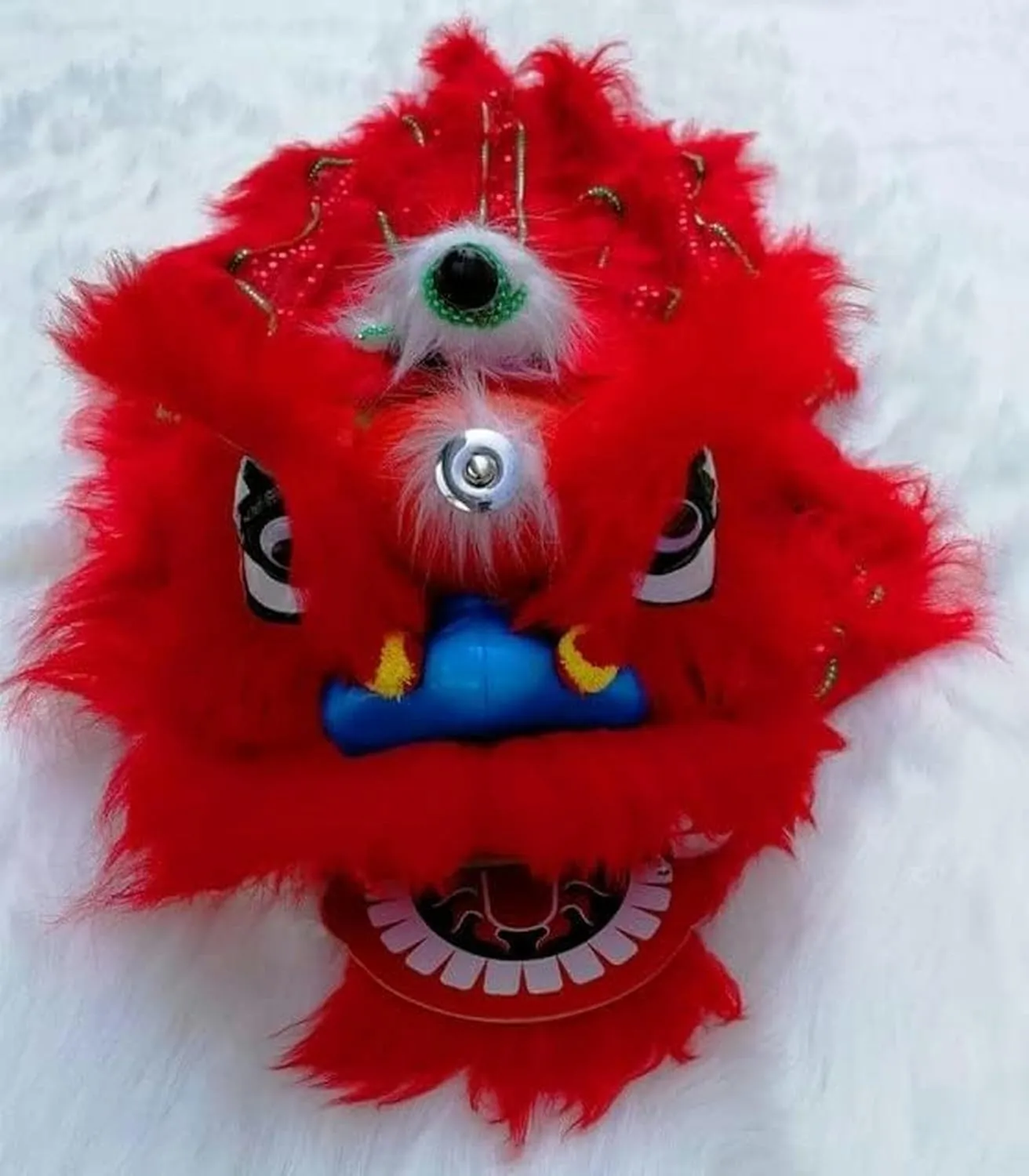 Traditional Festival Dragon Dance Outdoor recharge lamp monoid blackout Activities Lion Dance~/ Chinese Lion Dance Head Handmade Unique Silk Dragon Dance Chinese 