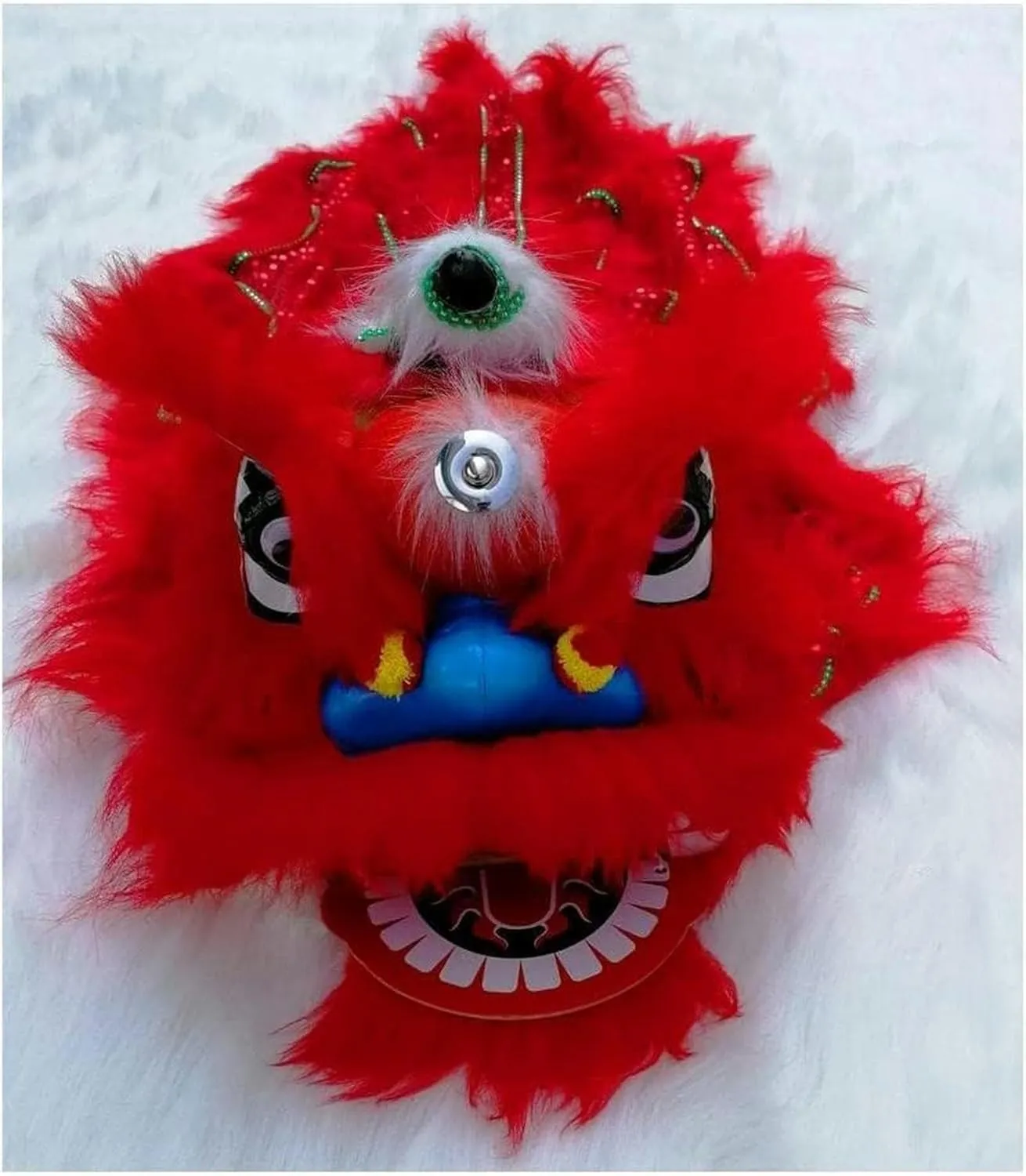 Traditional Festival Dragon Dance Outdoor recharge lamp monoid blackout Activities Lion Dance~/ Chinese Lion Dance Head Handmade Unique Silk Dragon Dance Chinese 