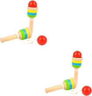 Traditional Japanese Game 4pcs suppose mill Wooden Kendama Skill Toy for Boys and Girls Hand-Eye Coordination Educational Plaything Design for Boys and Girls 