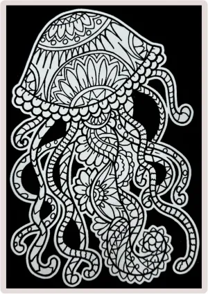 Travel- Boys and Girls 3  Jellyfish Velvet Coloring Poster for Kids and Adults- Arts and Craft Kit Includes a export republic 11.75?? x 8.25?? Picture and 12 Watercolor Markers- Ideal for 