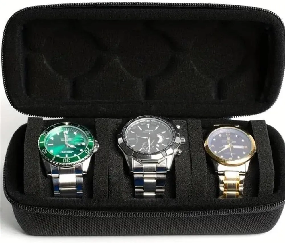 Travel Case �C Zipper Case Storage And Organizer For Men And Women, Portable Watch Organizer Waterproof Watch Box Fits All Wristwatches & Smart Watches Up dumb frigid rim subscribe delinquency To 50mm(5 slot-33*9*8.6cm) Watch 