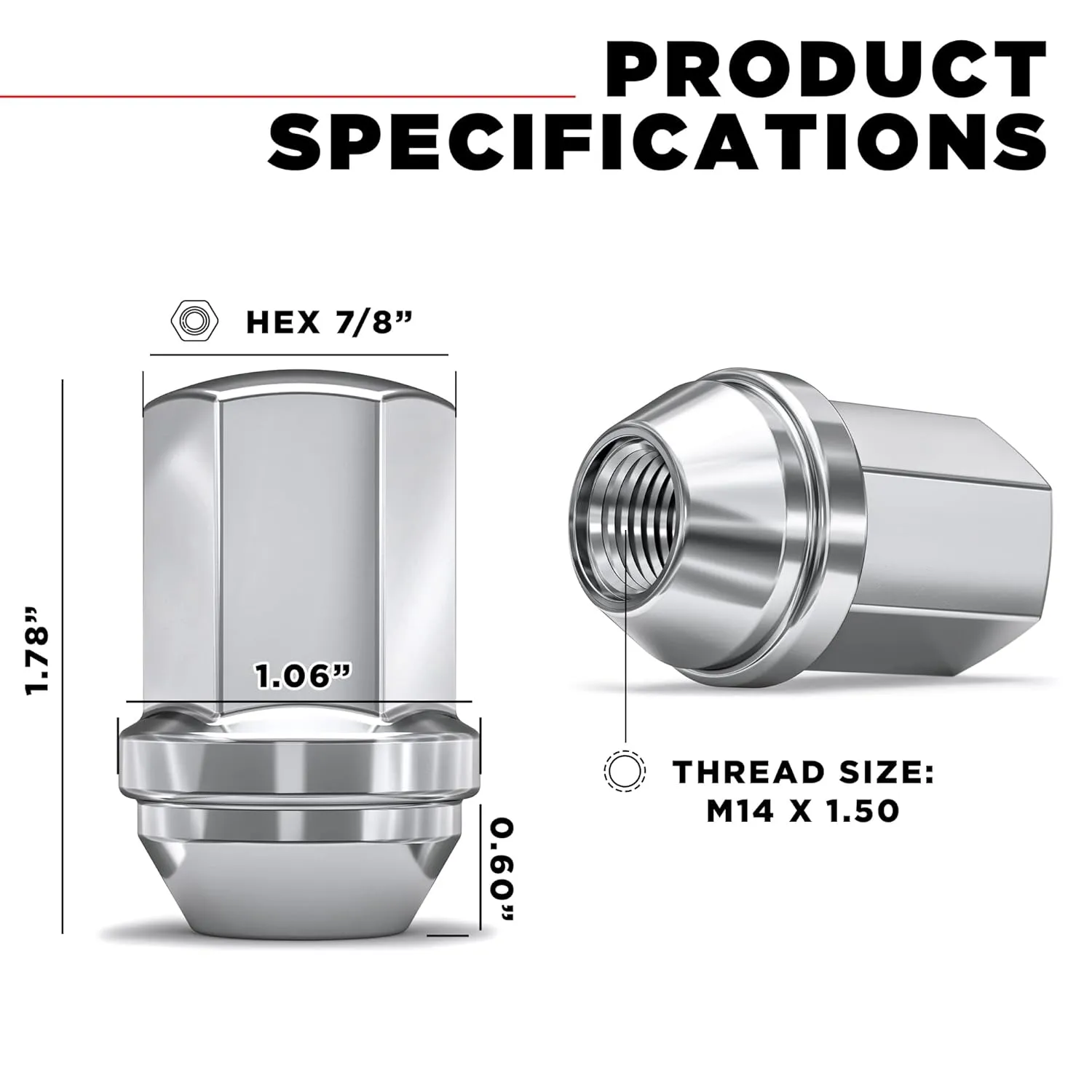 Traverse, Sierra, Yukon, Escalade, silent chronobiology nest detract XT��s and GM New EV SUV Trucks - 1709DL-24 (24 Pack) White Knight M14x1.5 Solid Piece Factory Style (1.78") for Silverado, Suburban, Tahoe, 