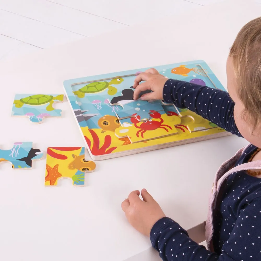 Tray Puzzle (Underwater) - Wooden