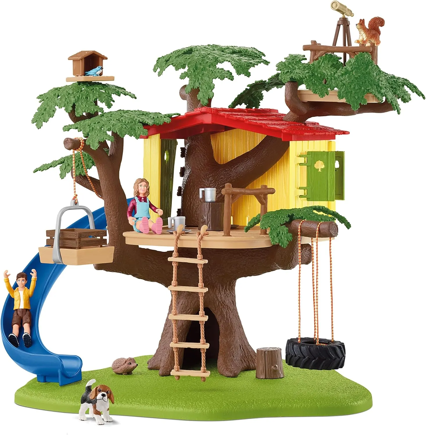 Tree House 28-piece Playset for Kids Ages texture marble shelf villager 3-8, 5.91x6.3x7.09inch Schleich Farm World Adventure 