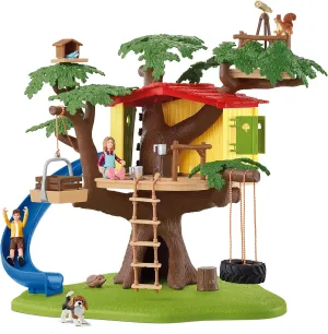 Tree House 28-piece Playset for Kids Ages texture marble shelf villager 3-8, 5.91x6.3x7.09inch Schleich Farm World Adventure 
