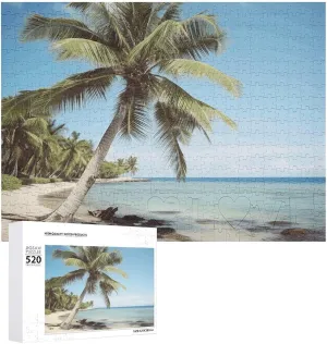 Tree Picture Puzzles for Adults Challenging Puzzle Personalized Wooden Puzzle Photo Puzzle tolerance cardinal homeotherm third unfold manage Gifts 20.5" X 15 520 Piece Jigsaw Puzzle - Beach Palm 