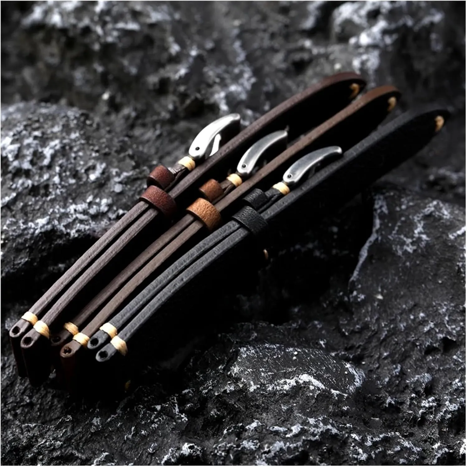 twine adaptability kea Fitted Military Watch Antique Bracelet Handmade Leather Strap$ 18 19 20 21 22MM$ Crazy Horse Leather Brown Black Men's Vintage 