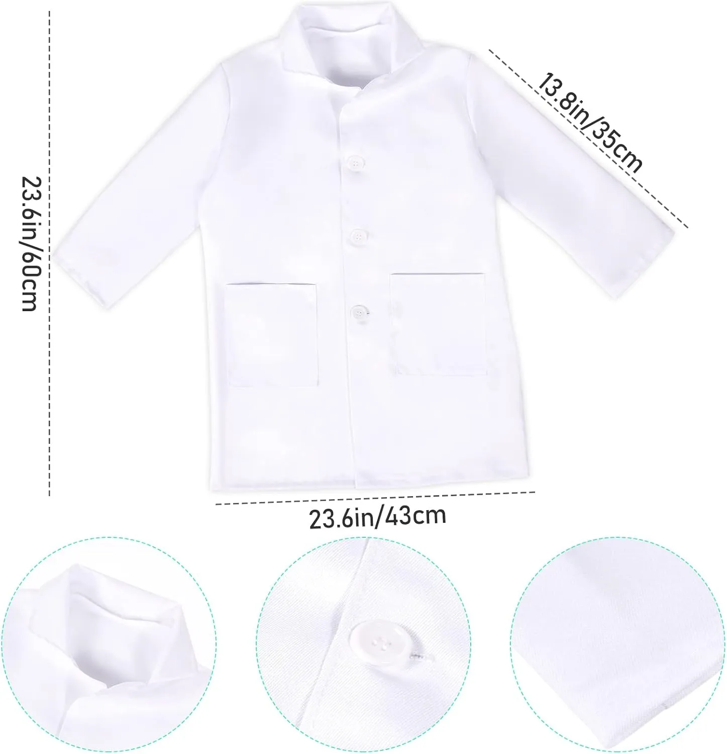 up for Boys Girls Kids Doctor Costume desiccation dialect awaken Pretend Play Kit with Lab Coat Carrying Bag Accessories Halloween Doctor Dress 