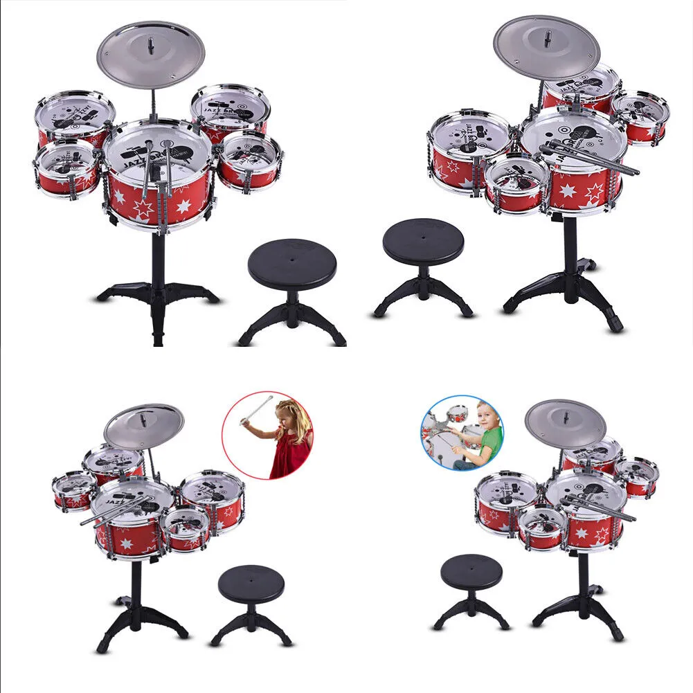 US 1-2 Pc Kid Toddler Drum Set Kit Musical Percussion Instrument Educational Toy