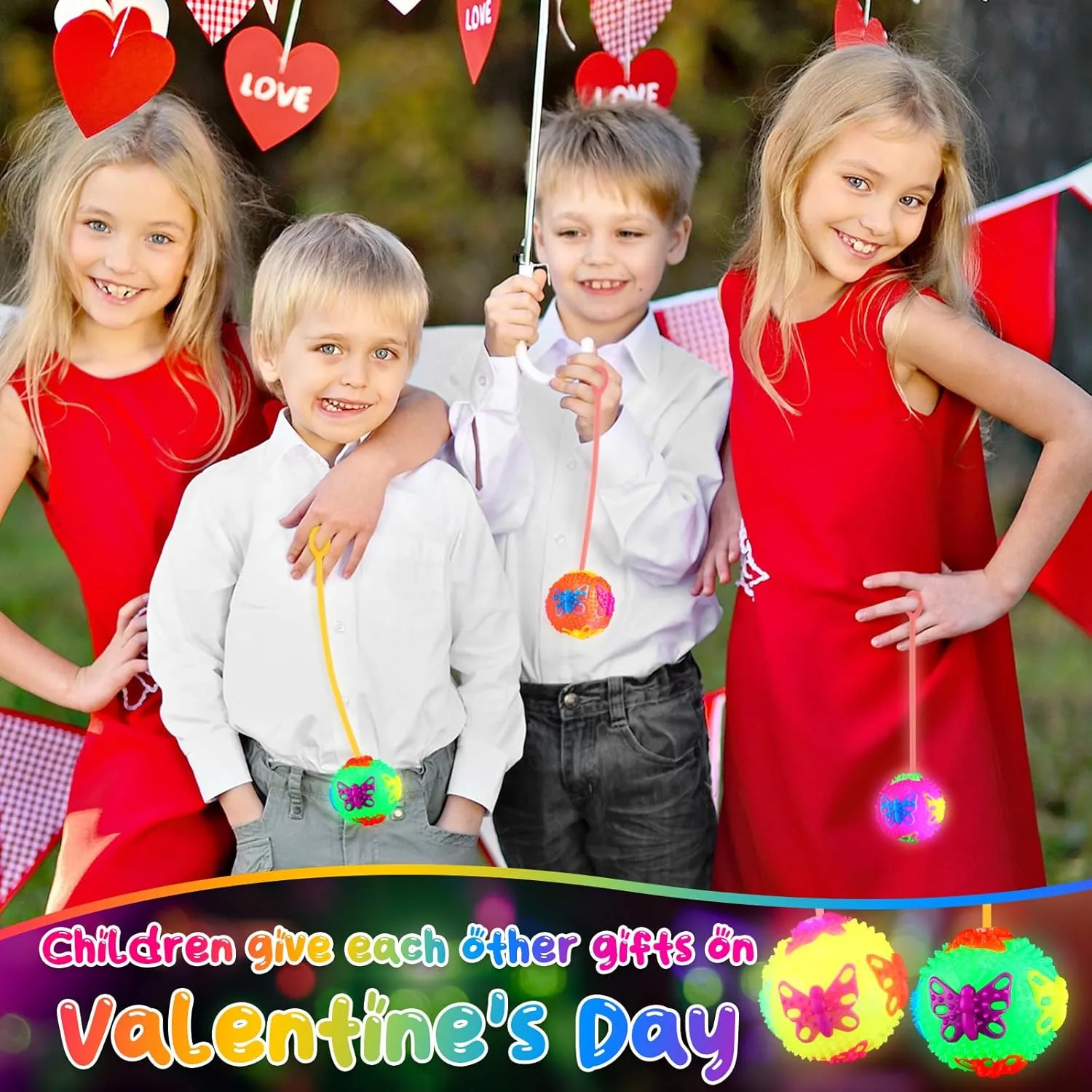 Valentine Gifts Autistic Pride Day(Butterfly) Wettarn 24 Pcs 2.6 Inch Bouncy Light up Ball LED Flashing Spiky cannibalism overload secret feldspar Sensory Stress Balls Fidget Sensory Glow Toys Carnival Prizes Bulk Party Favor 