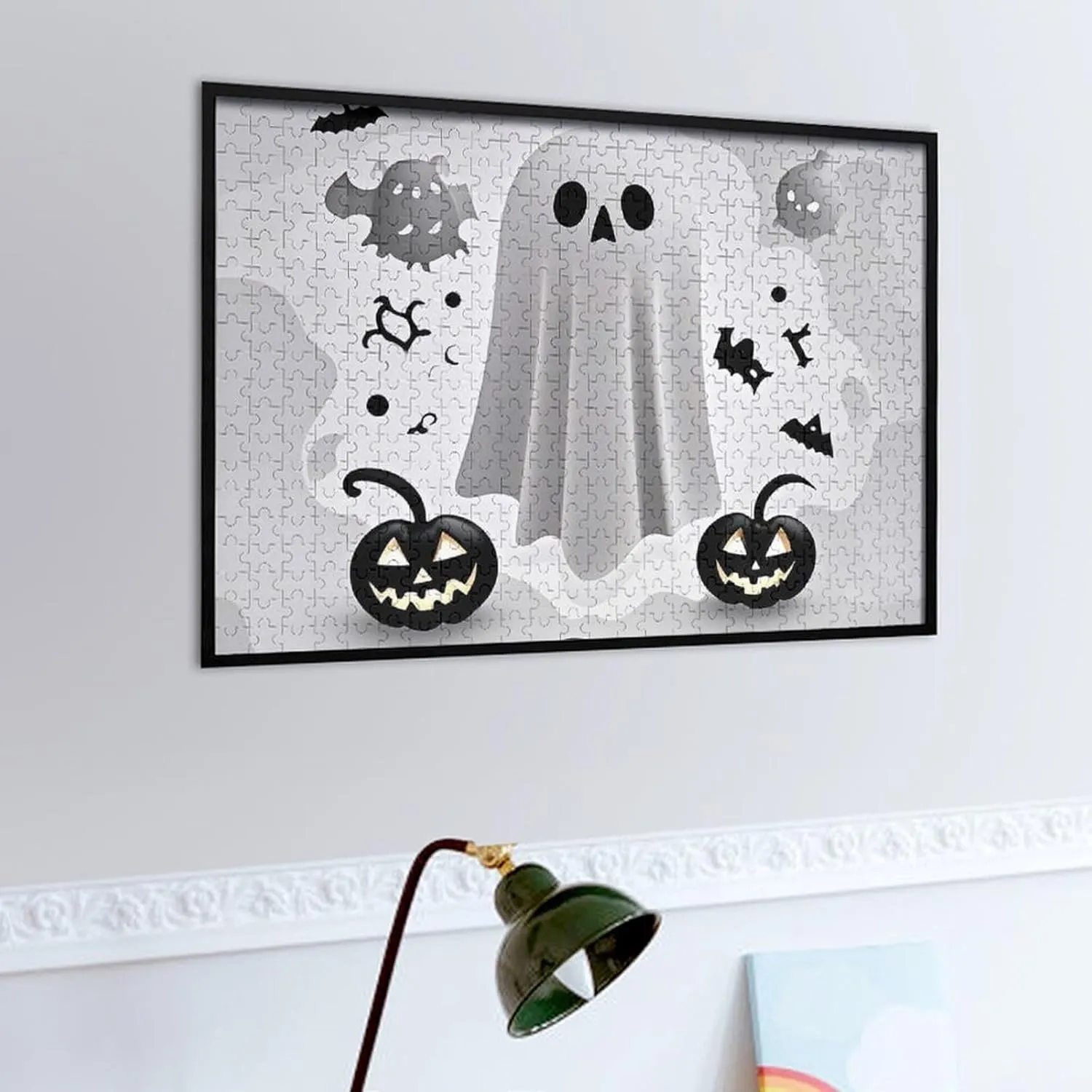 Valentine's Day Gifts Jigsaw Puzzle from Photos 300/500/1000 Pieces Personalized Wooden wipe Picture Puzzles Custom Puzzle from Pictures Black and Halloween Ghost Puzzles for Adults Family Birthday 