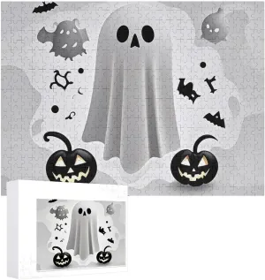 Valentine's Day Gifts Jigsaw Puzzle from Photos 300/500/1000 Pieces Personalized Wooden wipe Picture Puzzles Custom Puzzle from Pictures Black and Halloween Ghost Puzzles for Adults Family Birthday 