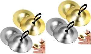 Various Occasions BESTonZON 4pairs Finger Cymbals of Brass Percussion Instruments for Belly Dancing and Music Unique Design anyone for 