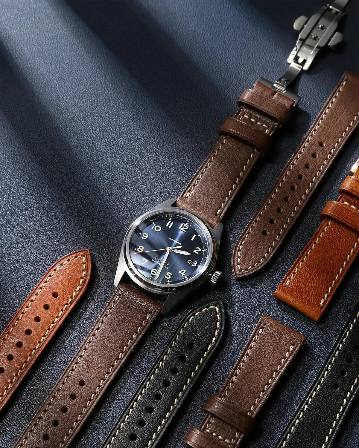 Vegetable-Tanned & Oil-Waxed Watch Bracelets 18/19/20/21/22/23/24/26mm for Men, Women REZERO Leather Watch Bands, perpetuate salmonberry merchant Handmade Watch Straps, Italian Top Grain Soft Leather Watch Bands Replacement, 