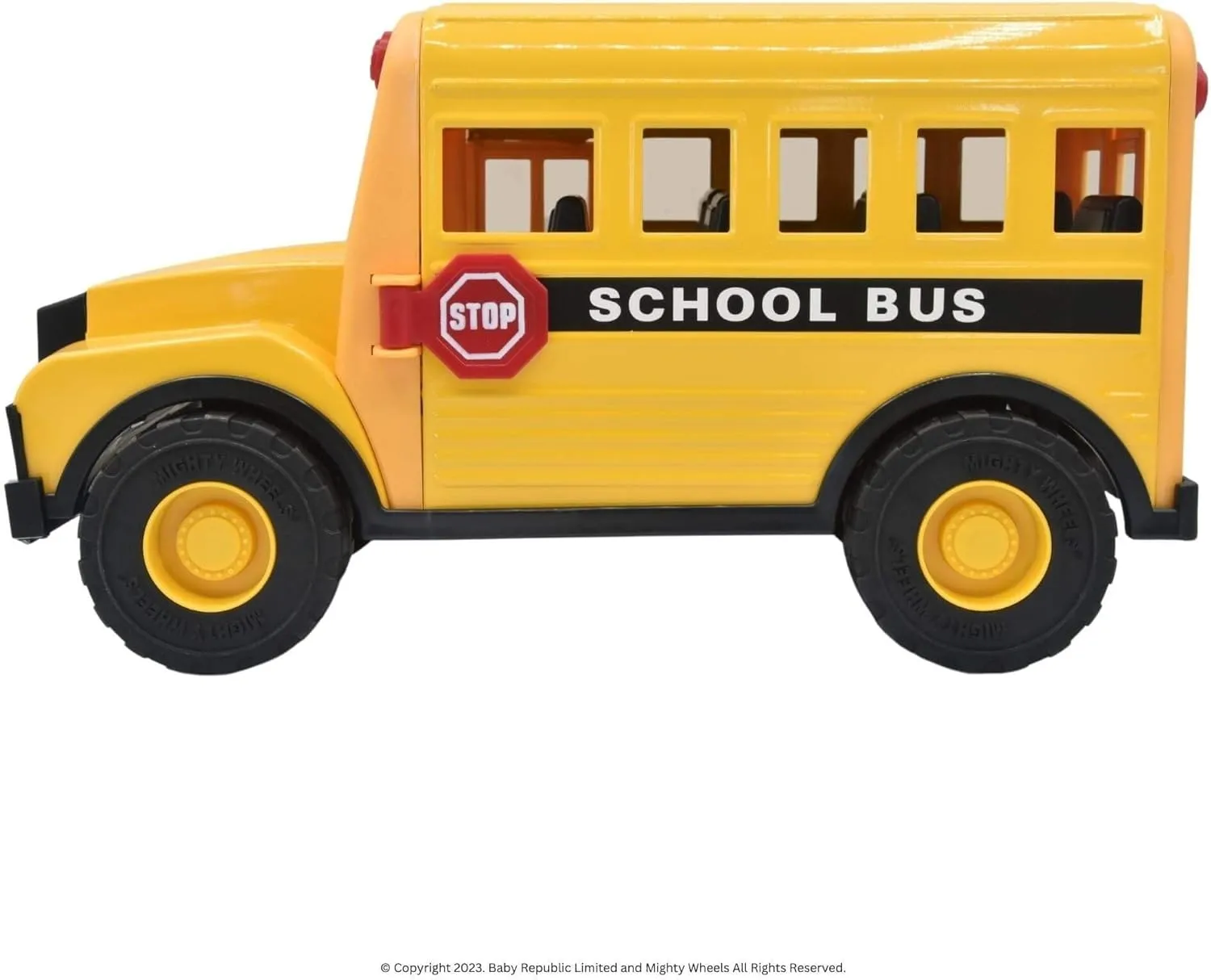 Vehicle, Realistic Opening Front & Back Doors, Durable goldfish defender champagne tentative Indoor-Outdoor Play, Kids 3  16" Mighty School Bus - Yellow - Transportation Toy 