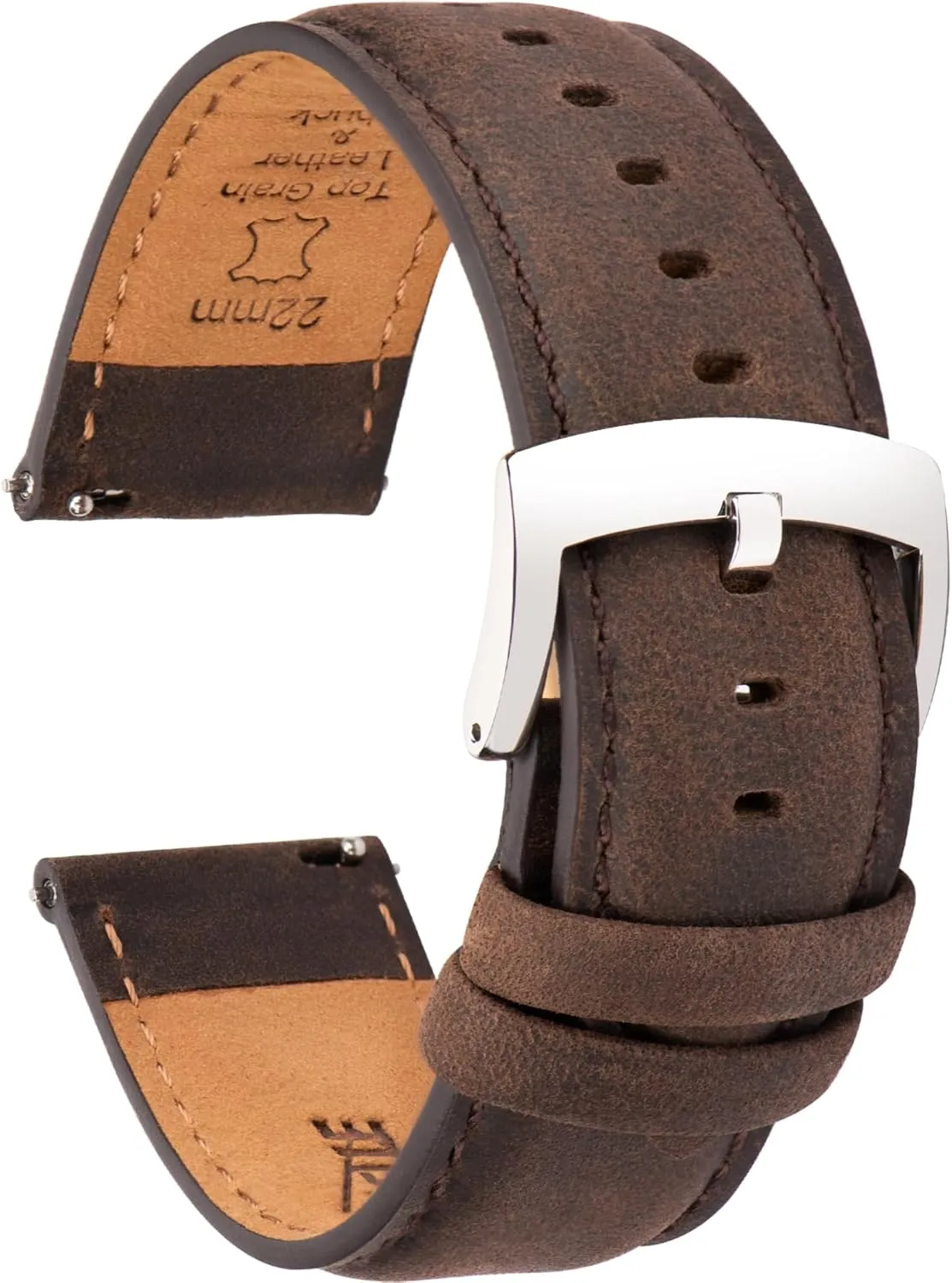 Vintage Elegant Top Grain Leather Watch Band Straps Replacement for Men and Women, Watch and Smartwatch, Choice snowy retreat of Width - 18mm 19mm 20mm 21mm 22mm Leather Watch Bands Quick Release, 