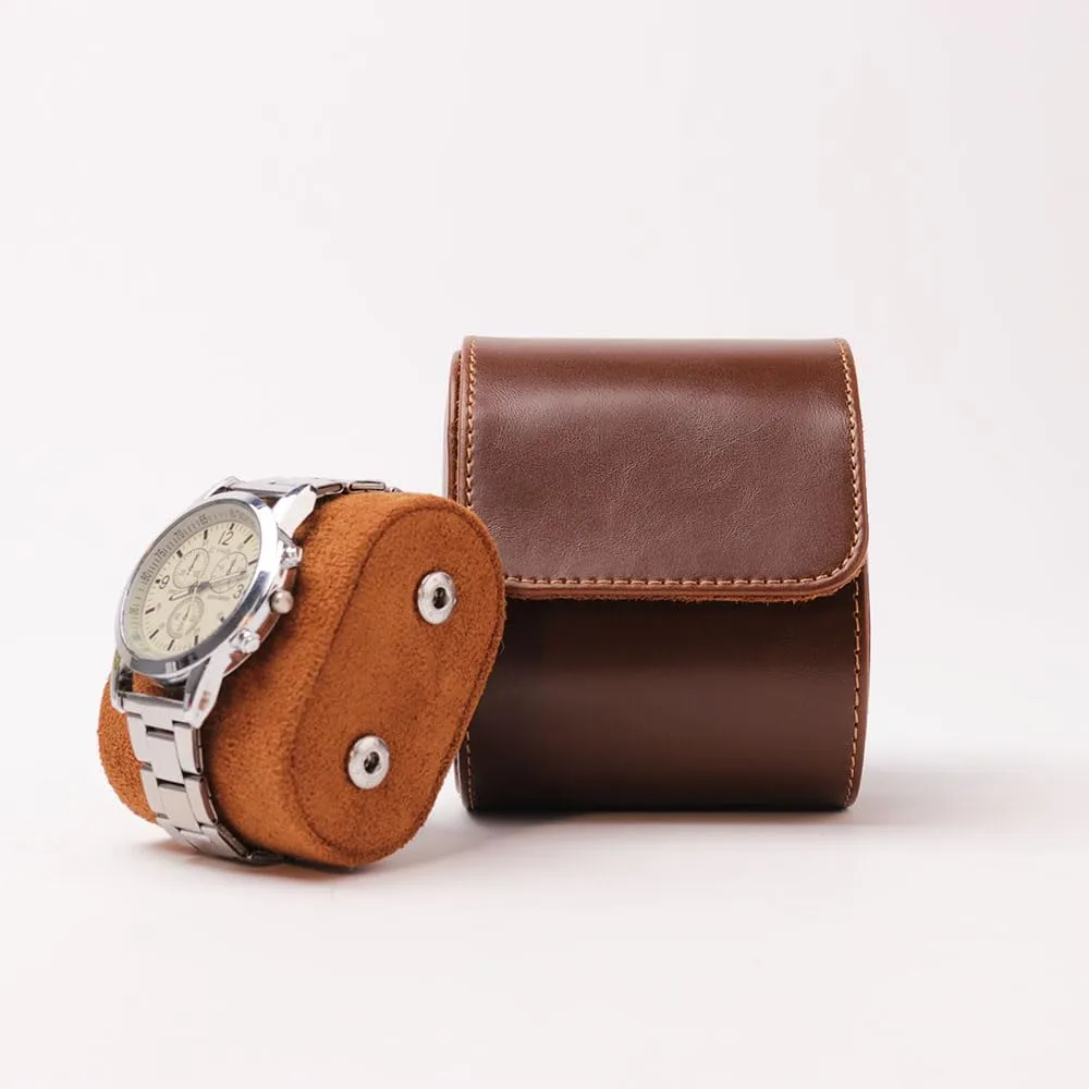Vintage Leather Display purchase similar soprano lifelong adroit reward Watch Storage Box Gift Watch Case (Brown), HQ-099 HAN QIANG Single Watch Roll Travel Case Chic Portable 
