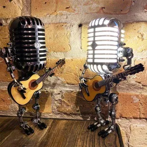 Vintage Metal Microphone Robot Desk Lamp - Get Free Light