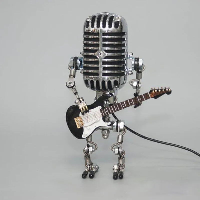 Vintage Metal Microphone Robot Desk Lamp - Get Free Light