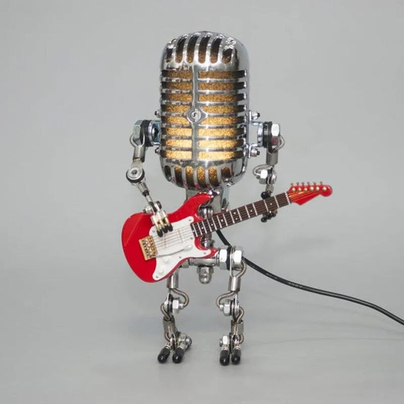 Vintage Metal Microphone Robot Desk Lamp - Get Free Light