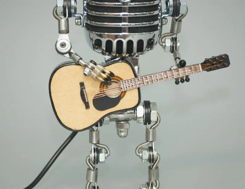 Vintage Metal Microphone Robot Desk Lamp - Get Free Light
