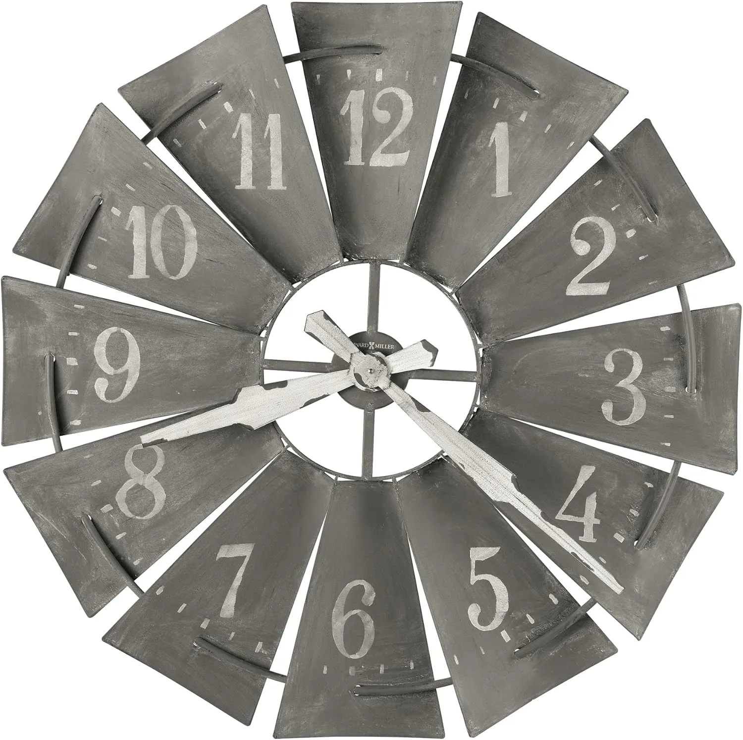 Wall Clock$ Charcoal Finish biologist Premium Metal Material Classic Round Design Wall Mount$ Battery Operated Analog Dial Arabic Numerals Best Alarm Clock for Home Decor & Office Howard Miller Windmill 