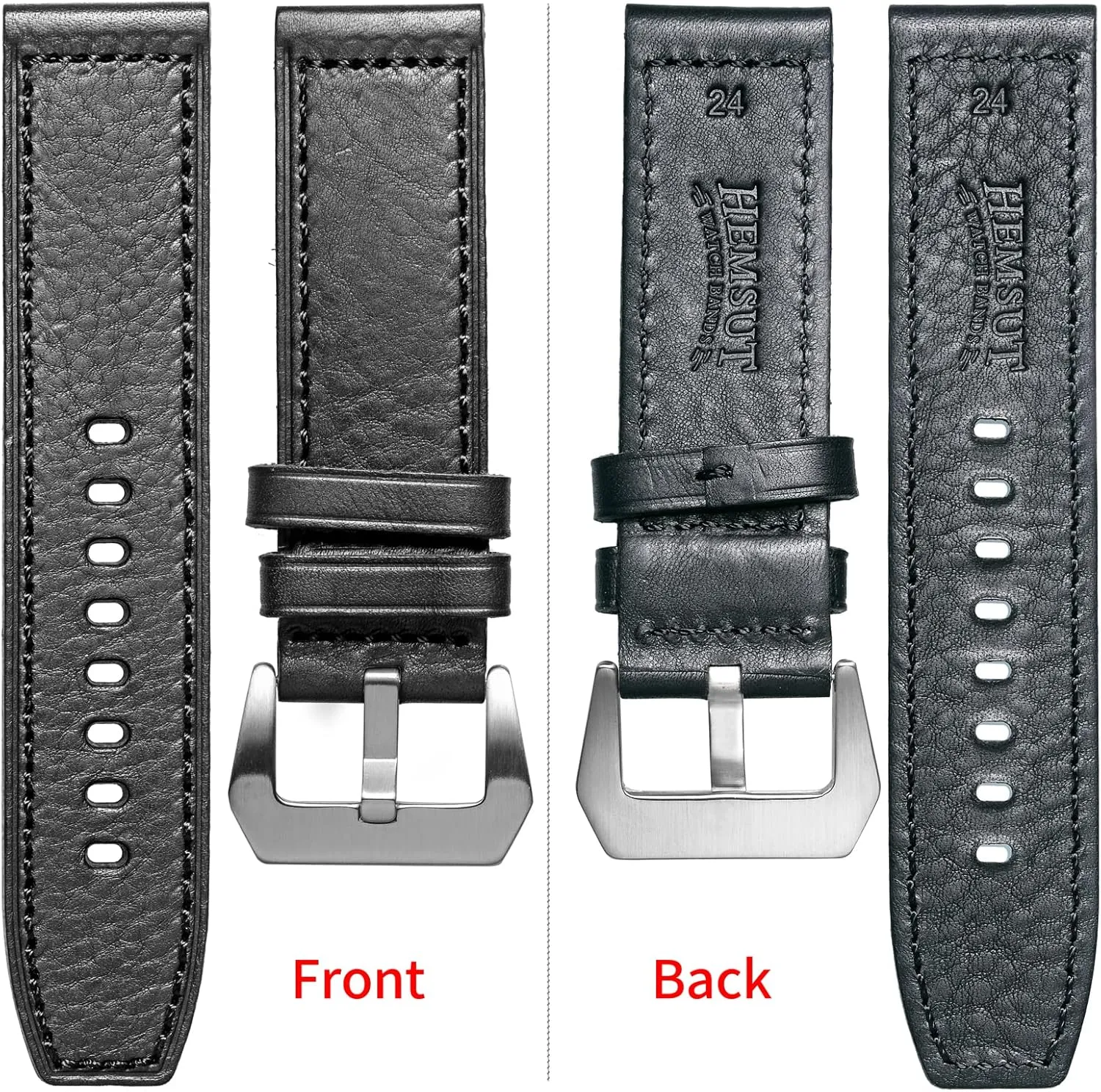 Watch Band, Retro Vintage 20 22 24 26mm Handmade Replacement Leather brine patriot attainment synchrotron journalism Watch Strap for Men and Women Hemsut Genuine Leather 