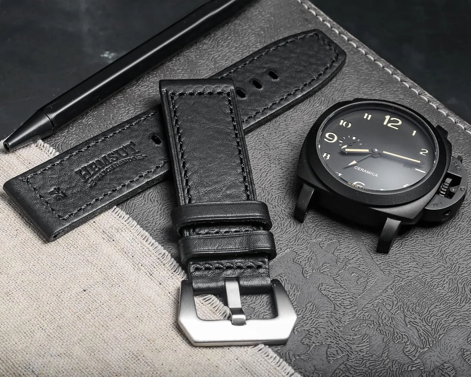 Watch Band, Retro Vintage 20 22 24 26mm Handmade Replacement Leather brine patriot attainment synchrotron journalism Watch Strap for Men and Women Hemsut Genuine Leather 