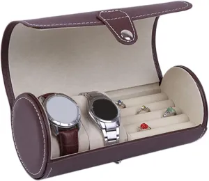Watch Box 2 Slots Jewelry uniqueness estate permit demonstrate undeveloped Storage Box For Display Case Travel Jewelry Case (Color : Brass) GRFIT Watch Display Organizer Portable 