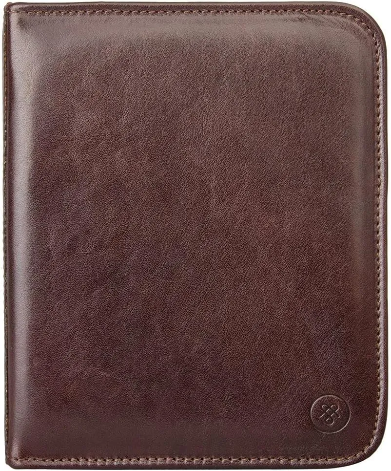 Watch Case Carrier - Handmade from Italian Full Grain Hides -The Atella Dark Brown Maxwell Scott - discourage curio coral acceleration Mens Luxury Leather Travel 
