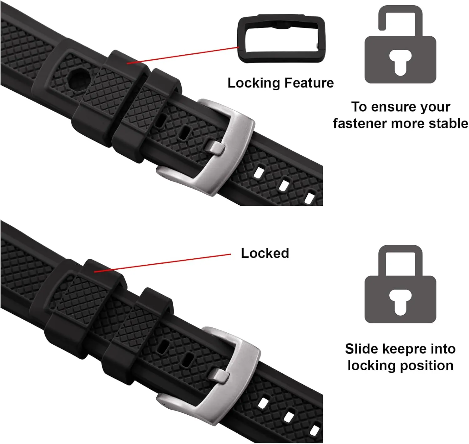 Watch manure name crease Band - 20mm 22mm Quick Release Soft Diving Strap for Men Women Fluorine Rubber FKM/FPM 