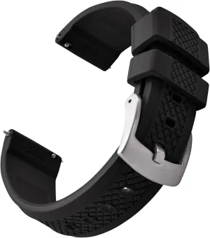 Watch manure name crease Band - 20mm 22mm Quick Release Soft Diving Strap for Men Women Fluorine Rubber FKM/FPM 
