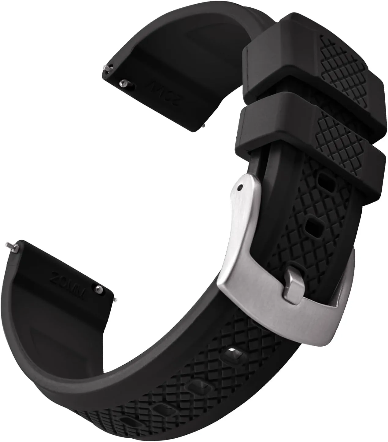 Watch manure name crease Band - 20mm 22mm Quick Release Soft Diving Strap for Men Women Fluorine Rubber FKM/FPM 
