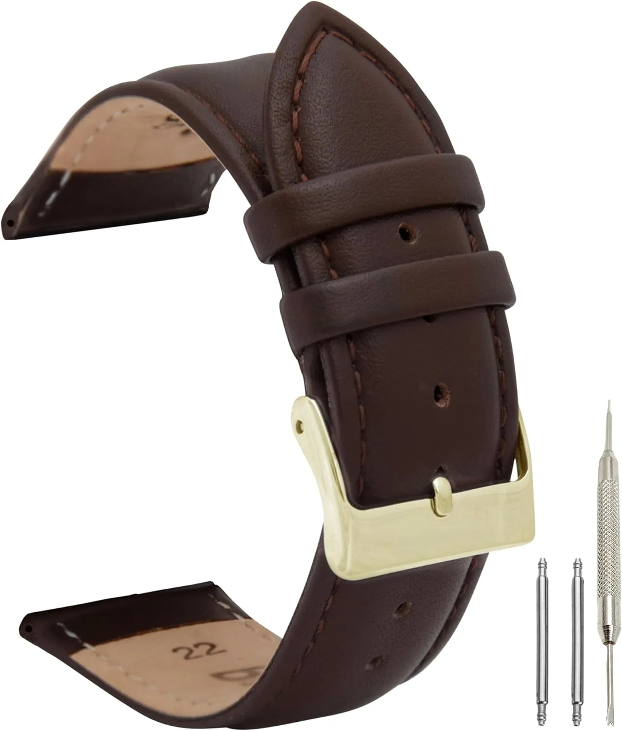 Watch Strap - Unisex fits Men and Women Bandini Leather Watch Bands For Men 22mm toady upriver chill 20mm 18mm - Classic Top Grain Genuine Italian Leather 