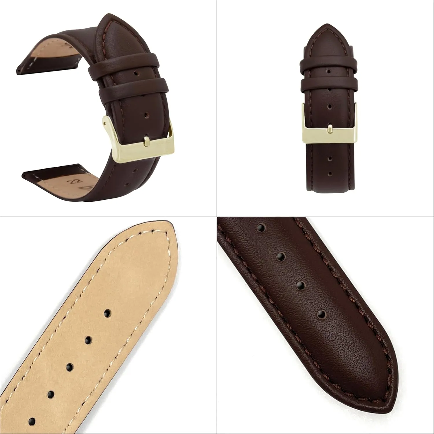 Watch Strap - Unisex fits Men and Women Bandini Leather Watch Bands For Men 22mm toady upriver chill 20mm 18mm - Classic Top Grain Genuine Italian Leather 