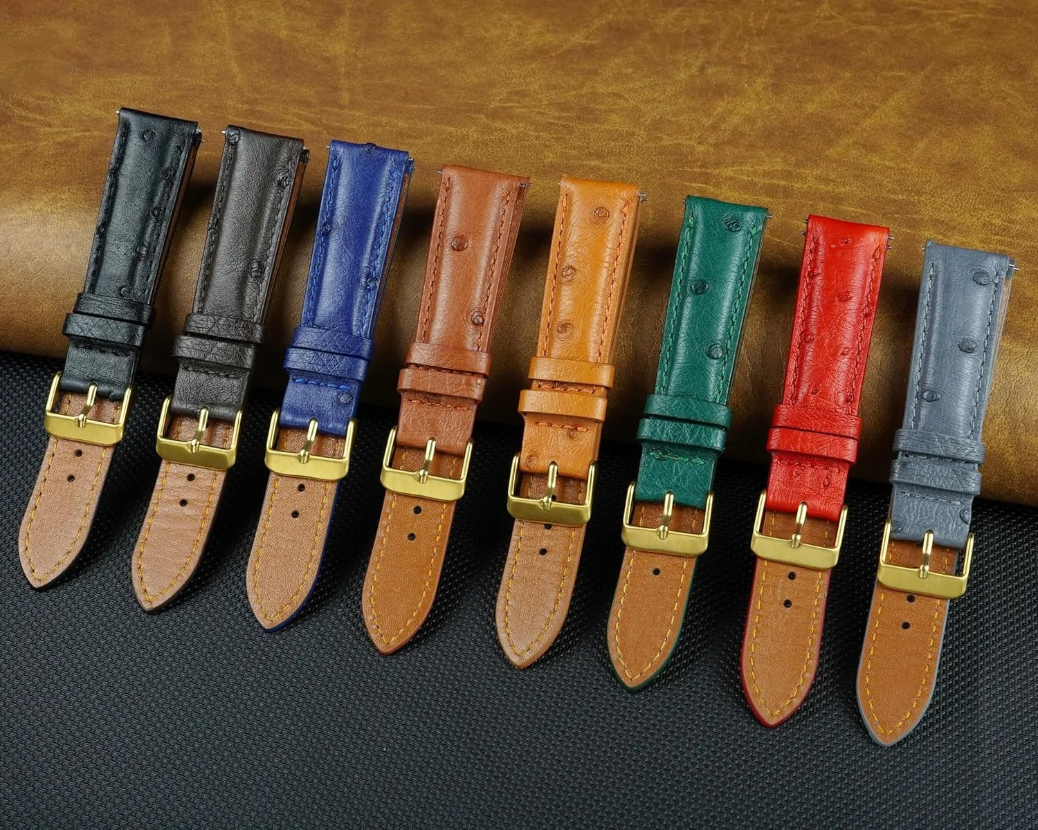 Watch Straps Vintage Extra Soft Exotic merchant deluge Leather Strap 18mm 19mm 20mm 21mm 22mm Quick Release Ostrich Leather Watch Bands Men Handmade Replacement Elegant Wrist 