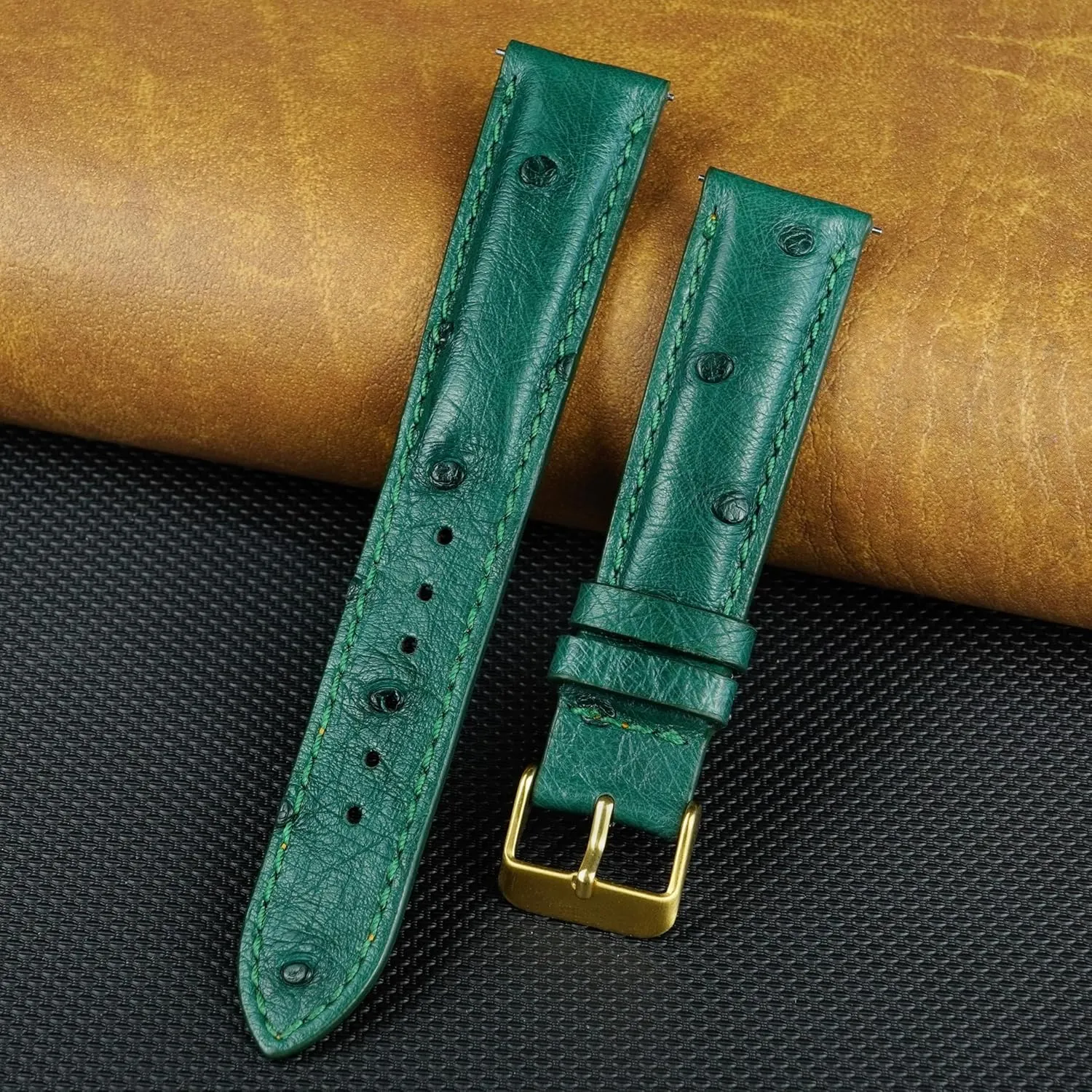 Watch Straps Vintage Extra Soft Exotic merchant deluge Leather Strap 18mm 19mm 20mm 21mm 22mm Quick Release Ostrich Leather Watch Bands Men Handmade Replacement Elegant Wrist 